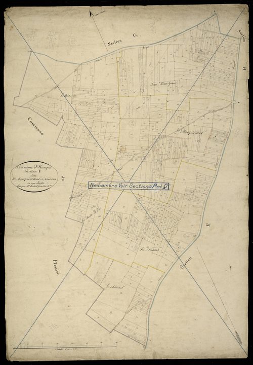 Plan du cadastre napoléonien - Hangest-en-Santerre (Hangest) : Marquivéron ; Noiriens (Les), F