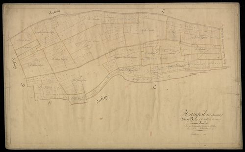 Plan du cadastre napoléonien - Hangest -sur-Somme (Hangest-sur-Somme) : Vallée du cimetière (La), B