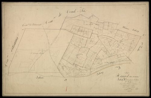 Plan du cadastre napoléonien - Hangest -sur-Somme (Hangest-sur-Somme) : Quignas (Les) ; Etroits (Les), E2