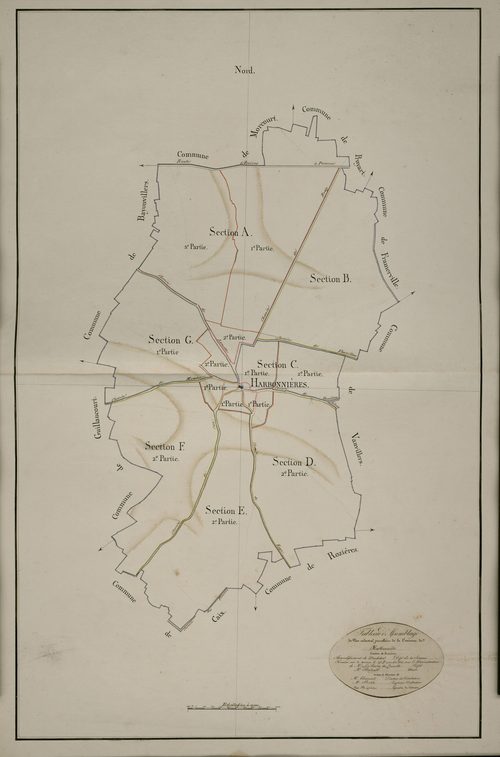 Plan du cadastre napoléonien - Harbonnieres : tableau d'assemblage