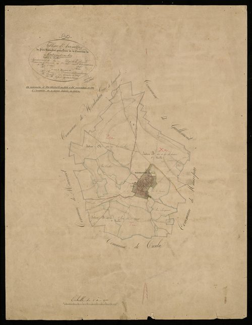 Plan du cadastre napoléonien - Hardecourt-Au-Bois : tableau d'assemblage