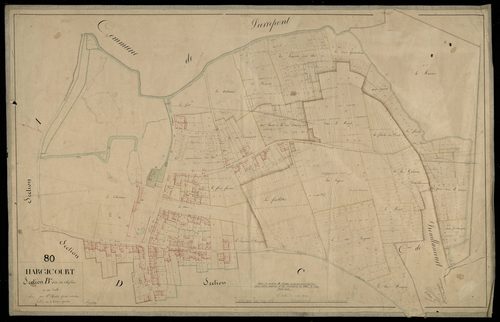 Plan du cadastre napoléonien - Hargicourt : Chef-lieu (Le), B