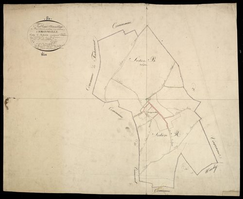 Plan du cadastre napoléonien - Harponville : tableau d'assemblage
