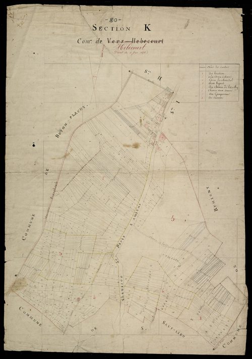 Plan du cadastre napoléonien - Hebecourt (Vers-Hébécourt) : K