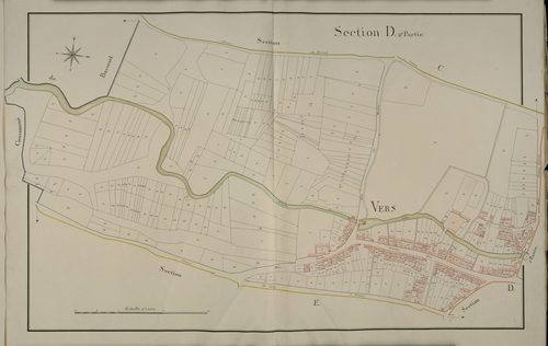 Plan du cadastre napoléonien - Hebecourt : Vers, D2