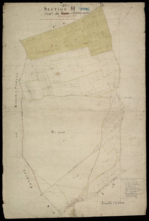 Plan du cadastre napoléonien - Hebecourt (Vers-Hébécourt) : H1