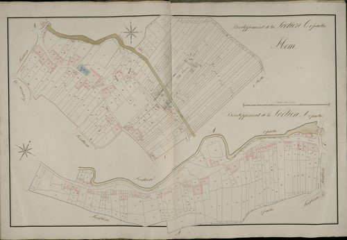 Plan du cadastre napoléonien - Hem-Hardinval (Hem) : HEM, C1 et A2 développée