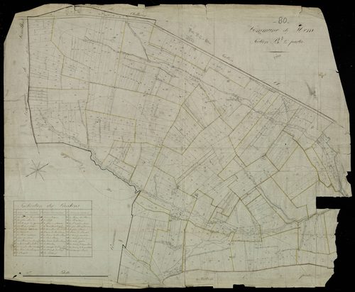 Plan du cadastre napoléonien - Hem-Hardinval (Hem) : B2