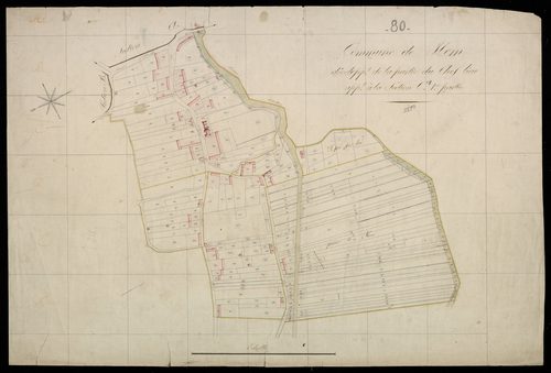 Plan du cadastre napoléonien - Hem-Hardinval (Hem) : Chef-lieu (Le), C1 développement