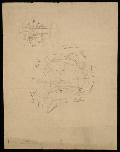 Plan du cadastre napoléonien - Hem-Monacu (Hem) : tableau d'assemblage