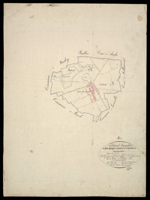 Plan du cadastre napoléonien - Henencourt (Hénancourt) : tableau d'assemblage