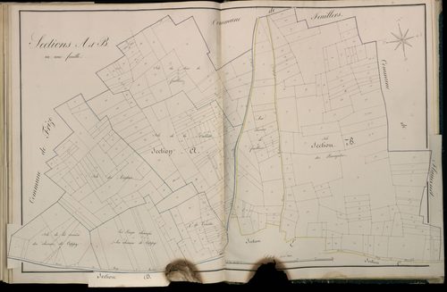 Plan du cadastre napoléonien - Atlas cantonal - Herbecourt : A B