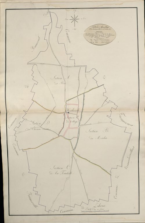 Plan du cadastre napoléonien - Atlas cantonal - Herleville : tableau d'assemblage