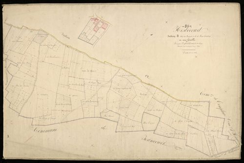 Plan du cadastre napoléonien - Hesbecourt : Bosquets (Les) ; Boîte à Cailloux (La), B et partie développée de B