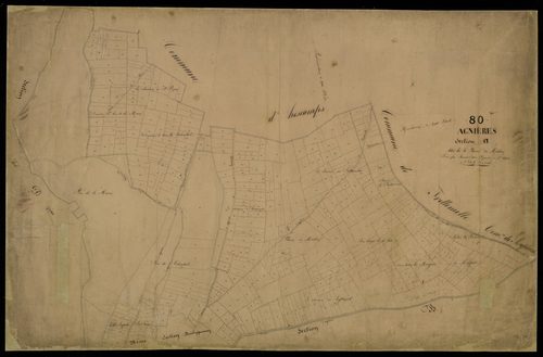 Plan du cadastre napoléonien - Hescamps (Agnières) : Plaine du moulin (La), A