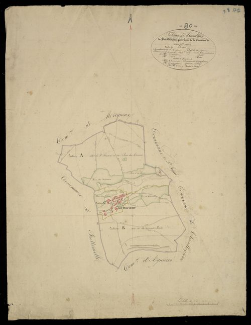 Plan du cadastre napoléonien - Hescamps (Souplicourt) : tableau d'assemblage
