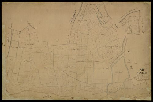 Plan du cadastre napoléonien - Hescamps (Agnières) : Chemin de Thieulloy (Le), B