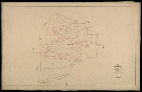 Plan du cadastre napoléonien - Heucourt-Croquoison (Heucourt) : Chef-lieu (Le), B2