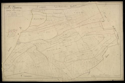 Plan du cadastre napoléonien - Hornoy-le-Bourg (Gouy l'Hopital) : Choque (La), A et partie développée de A