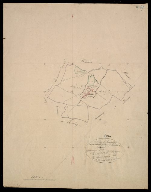Plan du cadastre napoléonien - Hornoy-le-Bourg (Boisrault) : tableau d'assemblage