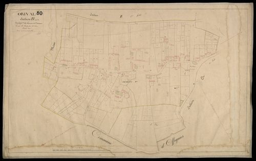 Plan du cadastre napoléonien - Hornoy-le-Bourg (Orival) : Hameau de Coreaux (Le), B2 (développement de B1)