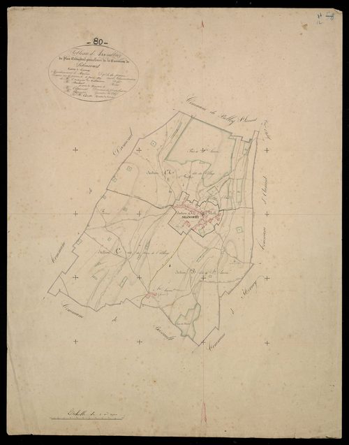 Plan du cadastre napoléonien - Hornoy-le-Bourg (Selincourt) : tableau d'assemblage