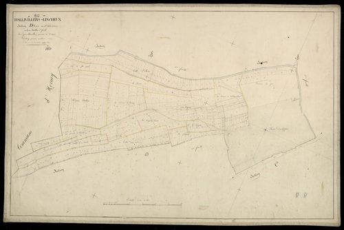 Plan du cadastre napoléonien - Hornoy-le-Bourg (Hallivillers-Lincheux) : Chemin de la Corbière (Le), D1