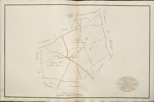 Plan du cadastre napoléonien - Atlas cantonal - Hyencourt-le-Grand : tableau d'assemblage