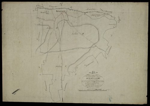 Plan du cadastre napoléonien - Ignaucourt : tableau d'assemblage