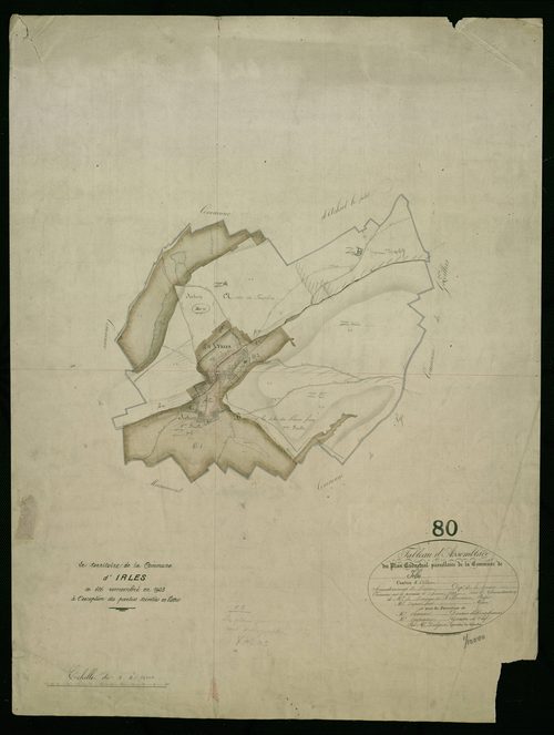 Plan du cadastre napoléonien - Irles : tableau d'assemblage