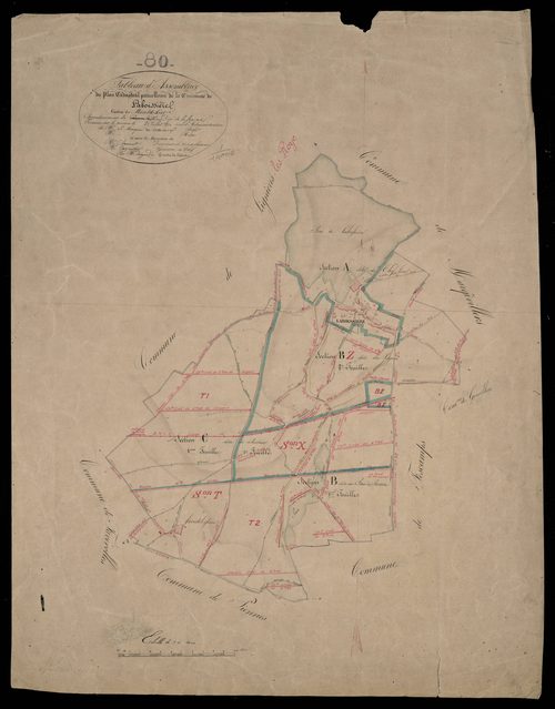 Plan du cadastre napoléonien - Laboissiere-en-Santerre (Laboissière) : tableau d'assemblage
