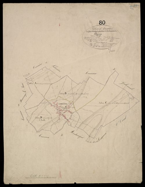 Plan du cadastre napoléonien - Lafresguimont-Saint-Martin (Lafresnoye) : tableau d'assemblage