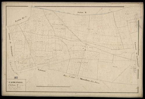 Plan du cadastre napoléonien - Lafresguimont-Saint-Martin (Lafresnoye) : Mine d'Or (La) ; Waroblé (Le), C