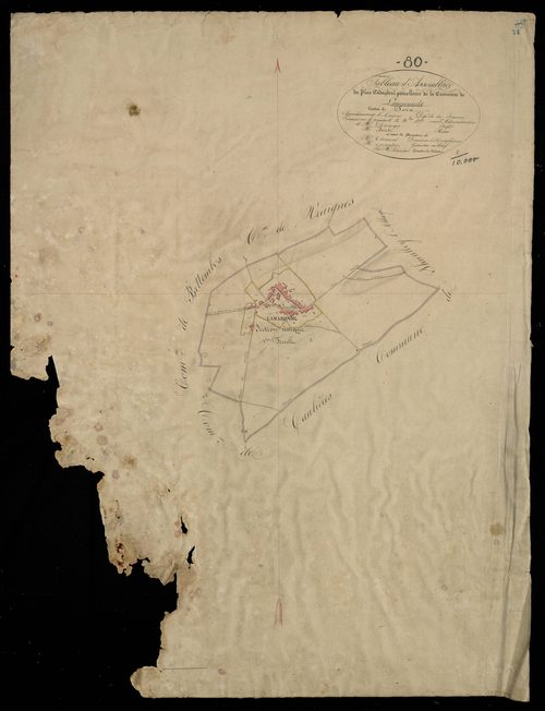 Plan du cadastre napoléonien - Lamaronde : tableau d'assemblage