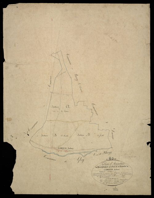 Plan du cadastre napoléonien - Lamotte-Brebiere (Lamotte Brebière) : tableau d'assemblage