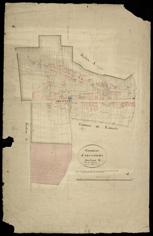 Plan du cadastre napoléonien - Lamotte-Warfusee (Abancourt) : Chef-lieu (Le), B