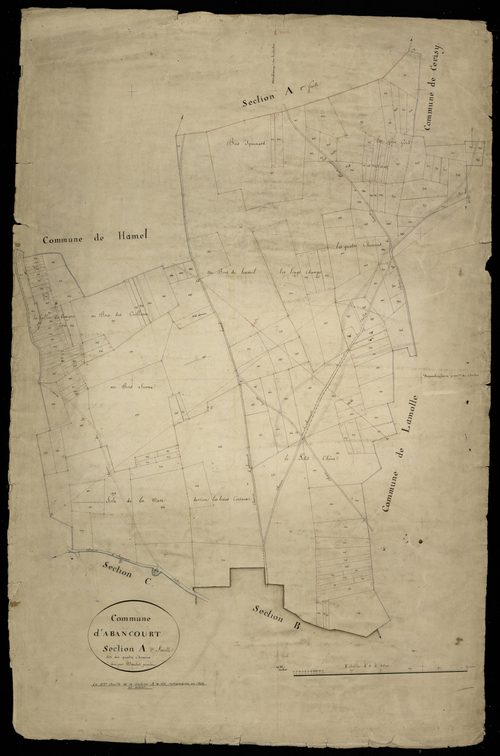 Plan du cadastre napoléonien - Lamotte-Warfusee (Abancourt) : Quatre Chemins (Les), A2