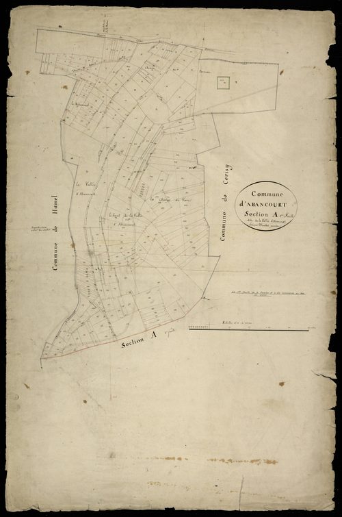 Plan du cadastre napoléonien - Lamotte-Warfusee (Abancourt) : Vallée d'Abancourt (La), A1