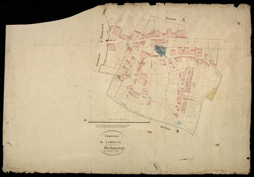 Plan du cadastre napoléonien - Lamotte-Warfusee (Lamotte) : développement d'une partie de la section A