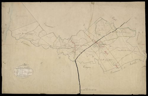 Plan du cadastre napoléonien - Lancheres : tableau d'assemblage
