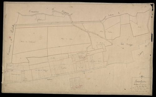 Plan du cadastre napoléonien - Lancheres : Chef-lieu (Le), F