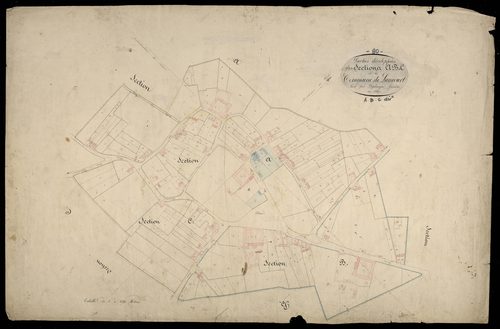 Plan du cadastre napoléonien - Laucourt : parties développées des sections A, B et C