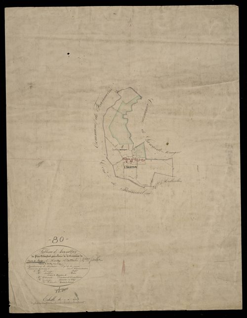 Plan du cadastre napoléonien - Lawarde-Mauger-L'hortoy (L'Hortoy) : tableau d'assemblage
