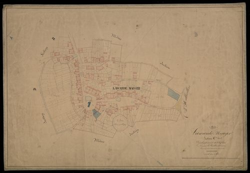 Plan du cadastre napoléonien - Lawarde-Mauger-L'hortoy (Lawarde-Mauger) : Chef-lieu (Le), développement de la section C