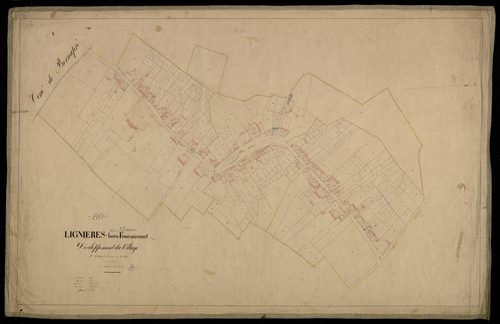 Plan du cadastre napoléonien - Lignieres-en-Vimeu (Lignières hors Fouancourt) : développement du village
