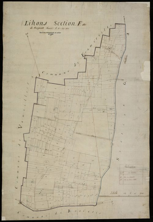 Plan du cadastre napoléonien - Lihons : Rougeville, F