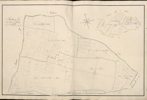 Plan du cadastre napoléonien - Atlas cantonal - Lihons : Bois de Lihons (Le) ; Chef Lieu (Le), G et H2 et H3