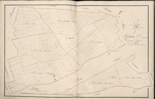 Plan du cadastre napoléonien - Atlas cantonal - Lihons : Chemin de Rosières (Le), E