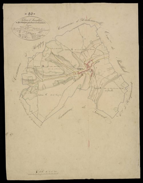 Plan du cadastre napoléonien - Limeux : tableau d'assemblage