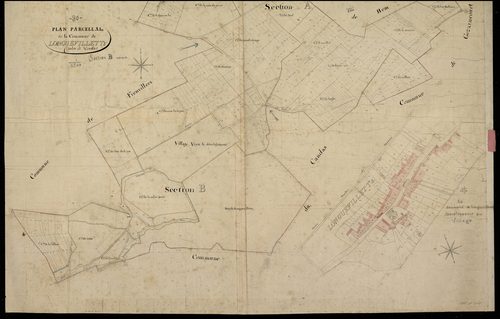 Plan du cadastre napoléonien - Longuevillette : A, B et développement de B